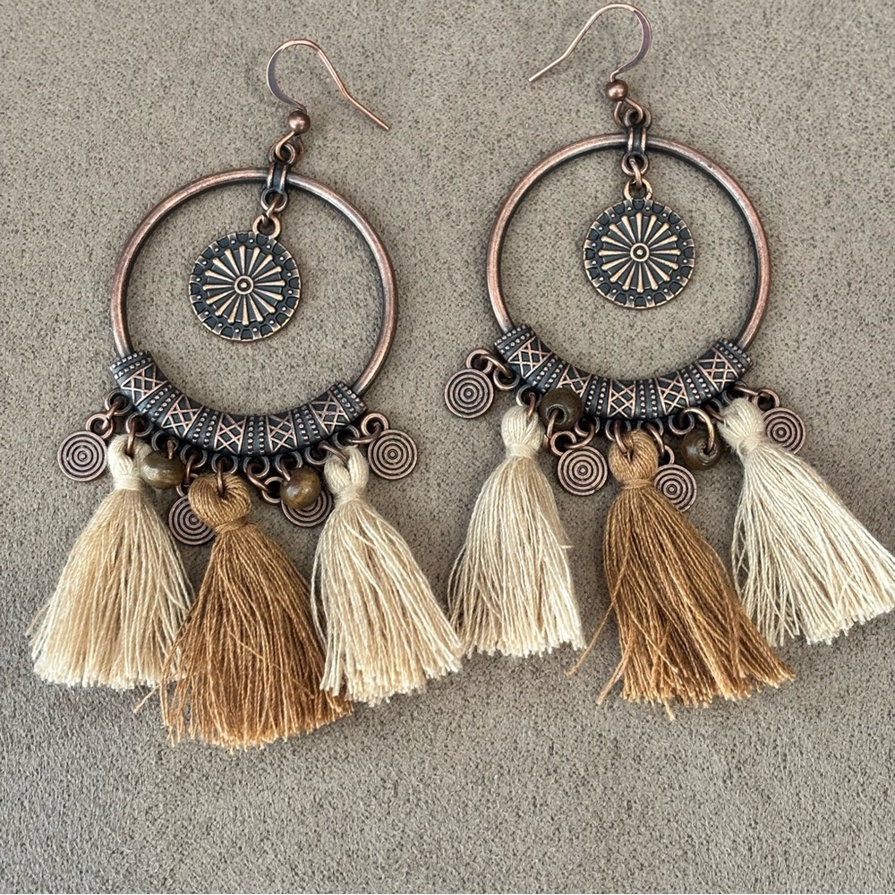 NEW Boho Round Tassel Drop Earrings